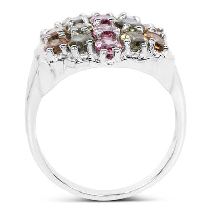 5.89 Carat Genuine Multi Tourmaline .925 Sterling Silver Ring by Bids.com