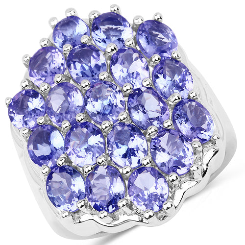 6.27 Carat Genuine Tanzanite .925 Sterling Silver Ring by Bids.com