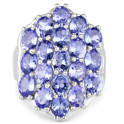 6.27 Carat Genuine Tanzanite .925 Sterling Silver Ring by Bids.com