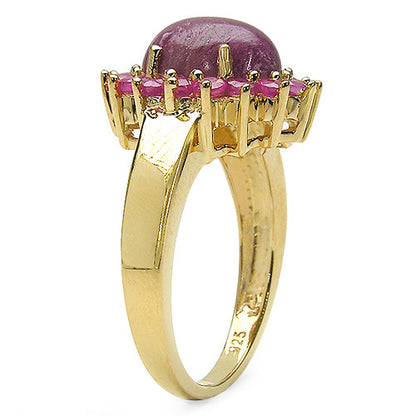 14K Yellow Gold Plated 5.07 Carat Genuine Ruby .925 Sterling Silver Ring by Bids.com