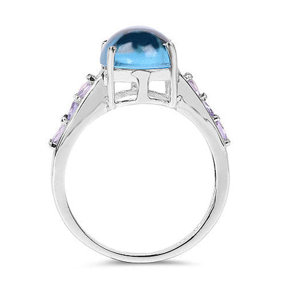 4.77 Carat Genuine Swiss Blue Topaz and Tanzanite .925 Sterling Silver Ring by Bids.com
