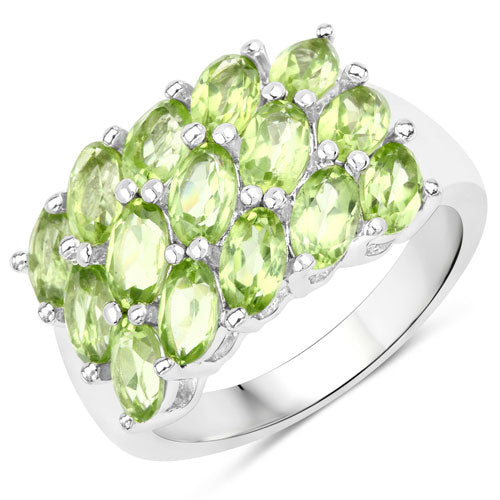 3.45 Carat Genuine Peridot .925 Sterling Silver Ring by Bids.com