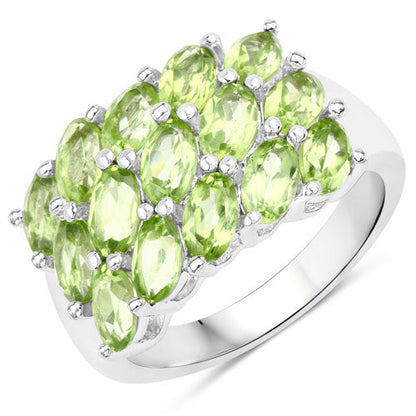 3.45 Carat Genuine Peridot .925 Sterling Silver Ring by Bids.com