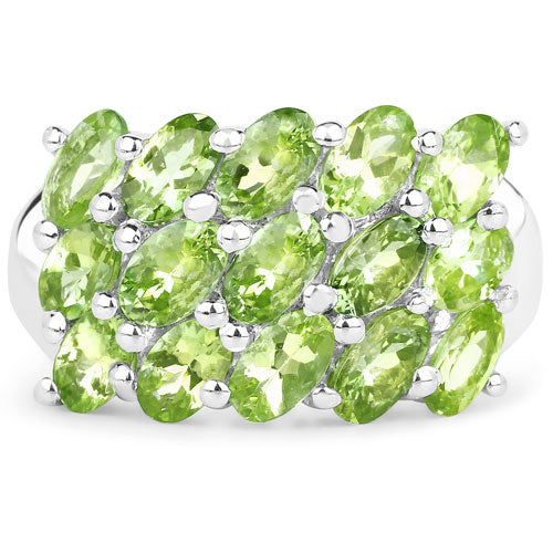 3.45 Carat Genuine Peridot .925 Sterling Silver Ring by Bids.com