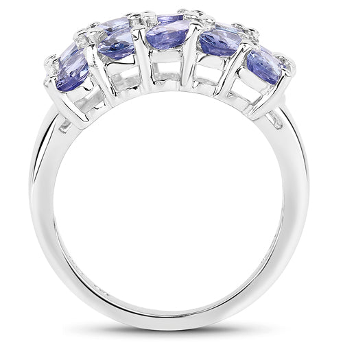 3.75 Carat Genuine Tanzanite .925 Sterling Silver Ring by Bids.com