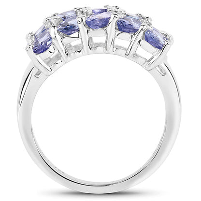 3.75 Carat Genuine Tanzanite .925 Sterling Silver Ring by Bids.com
