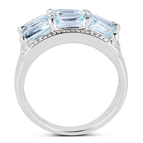 3.60 Carat Genuine Blue Topaz .925 Sterling Silver Ring by Bids.com