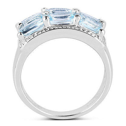 3.60 Carat Genuine Blue Topaz .925 Sterling Silver Ring by Bids.com
