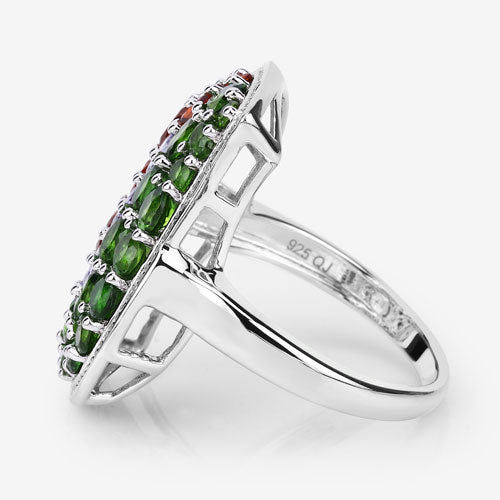 4.18 Carat Genuine Multi Stones .925 Sterling Silver Ring  DestGlow