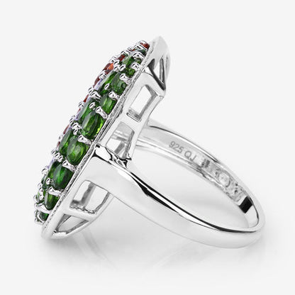 4.18 Carat Genuine Multi Stones .925 Sterling Silver Ring  DestGlow