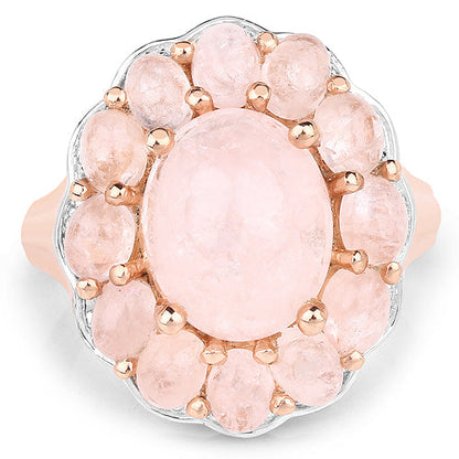 14K Rose Gold Plated 6.76 Carat Genuine Morganite .925 Sterling Silver Ring by Bids.com
