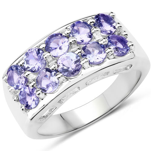 1.90 Carat Genuine Tanzanite .925 Sterling Silver Ring  DestGlow
