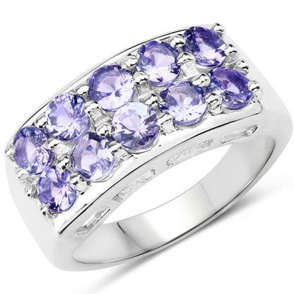 1.90 Carat Genuine Tanzanite .925 Sterling Silver Ring  DestGlow