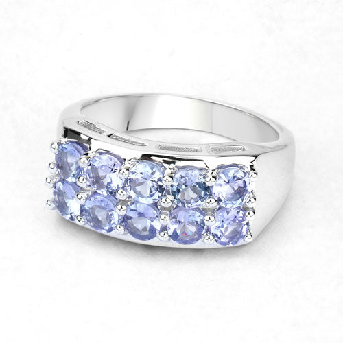 1.90 Carat Genuine Tanzanite .925 Sterling Silver Ring  DestGlow