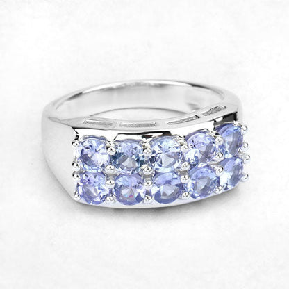 1.90 Carat Genuine Tanzanite .925 Sterling Silver Ring  DestGlow
