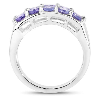 1.90 Carat Genuine Tanzanite .925 Sterling Silver Ring  DestGlow