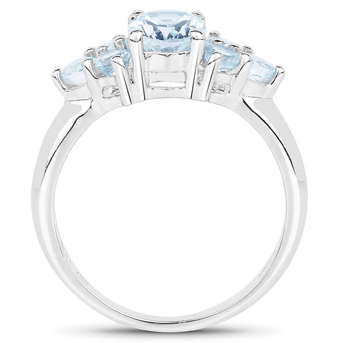 2.32 Carat Genuine Blue Topaz .925 Sterling Silver Ring  DestGlow