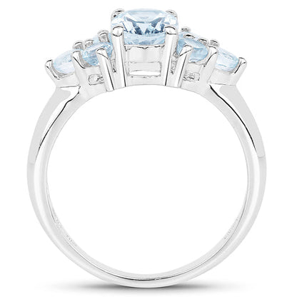 2.32 Carat Genuine Blue Topaz .925 Sterling Silver Ring  DestGlow