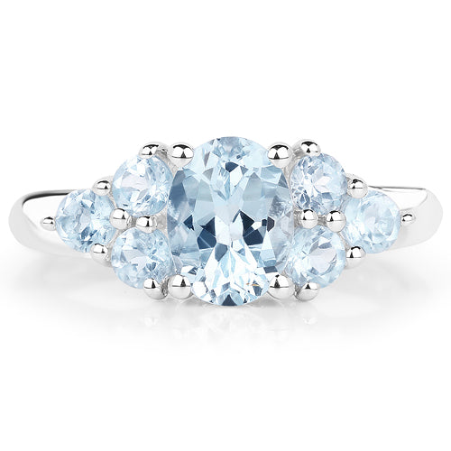 2.32 Carat Genuine Blue Topaz .925 Sterling Silver Ring  DestGlow