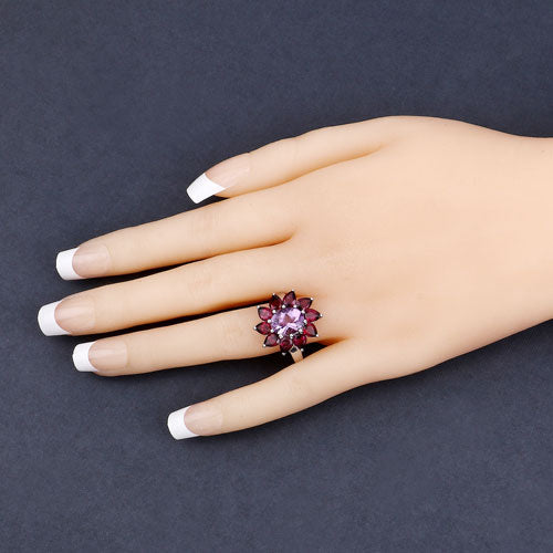 5.65 Carat Genuine Amethyst and Rhodolite .925 Sterling Silver Ring by Bids.com