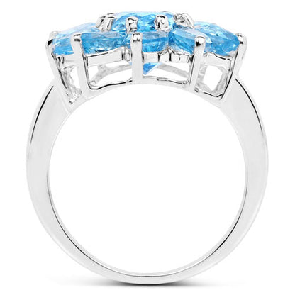 6.35 Carat Genuine Swiss Blue Topaz .925 Sterling Silver Ring by Bids.com