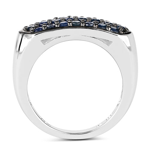 0.99 Carat Genuine Blue Sapphire .925 Sterling Silver Ring by Bids.com