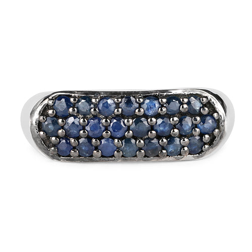 0.99 Carat Genuine Blue Sapphire .925 Sterling Silver Ring by Bids.com