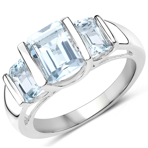 3.21 Carat Genuine Blue Topaz .925 Sterling Silver Ring by Bids.com