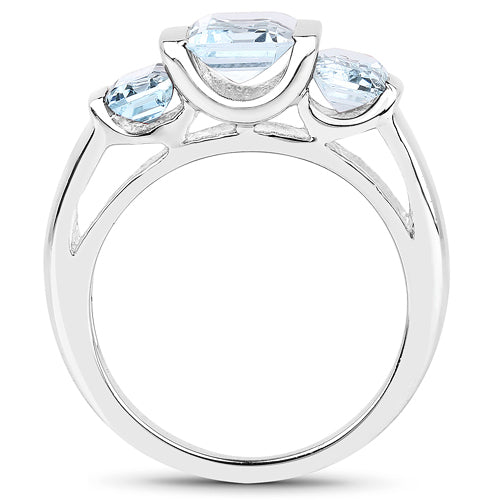 3.21 Carat Genuine Blue Topaz .925 Sterling Silver Ring by Bids.com