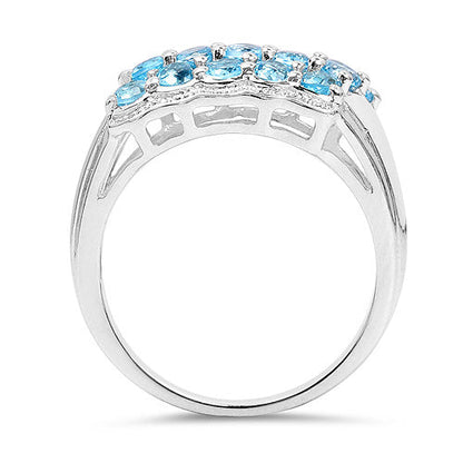 1.50 Carat Genuine Swiss Blue Topaz .925 Sterling Silver Ring  DestGlow
