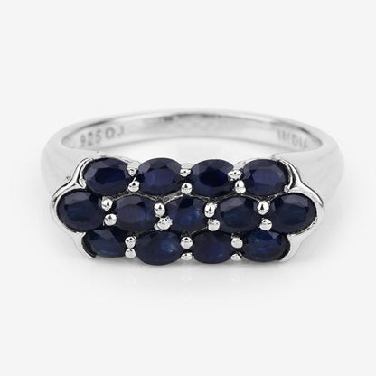 2.60 Carat Genuine Blue Sapphire .925 Sterling Silver Ring by Bids.com