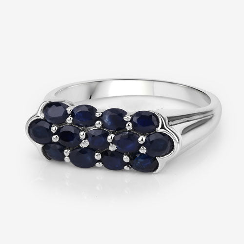 2.60 Carat Genuine Blue Sapphire .925 Sterling Silver Ring by Bids.com