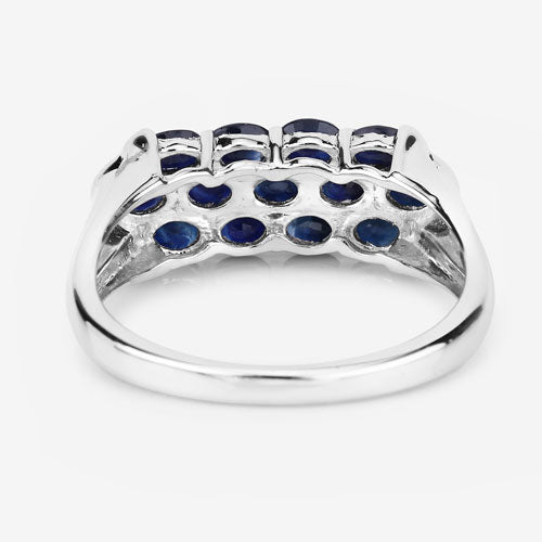 2.60 Carat Genuine Blue Sapphire .925 Sterling Silver Ring by Bids.com
