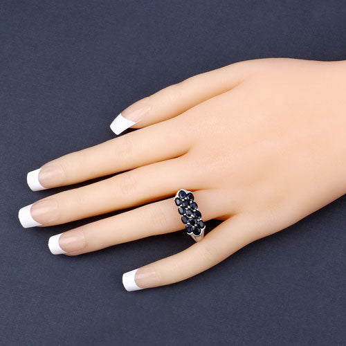 2.60 Carat Genuine Blue Sapphire .925 Sterling Silver Ring by Bids.com
