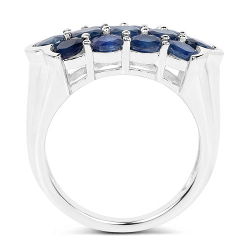 2.60 Carat Genuine Blue Sapphire .925 Sterling Silver Ring by Bids.com