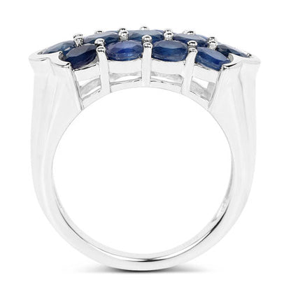 2.60 Carat Genuine Blue Sapphire .925 Sterling Silver Ring by Bids.com