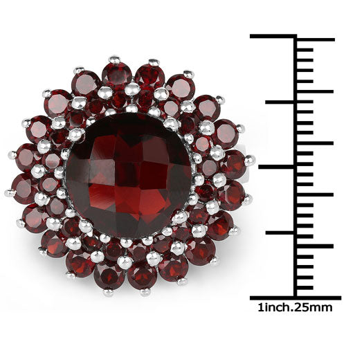 9.90 Carat Genuine Garnet .925 Sterling Silver Ring by Bids.com