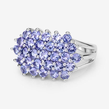 2.03 Carat Genuine Tanzanite .925 Sterling Silver Ring by Bids.com