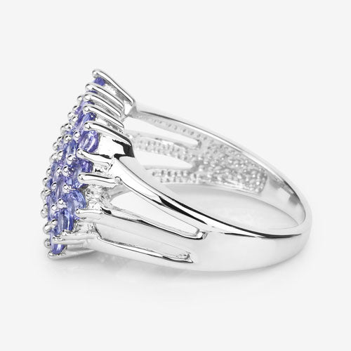 2.03 Carat Genuine Tanzanite .925 Sterling Silver Ring by Bids.com