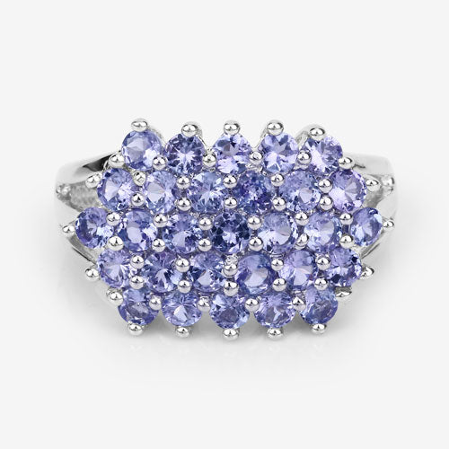2.03 Carat Genuine Tanzanite .925 Sterling Silver Ring by Bids.com