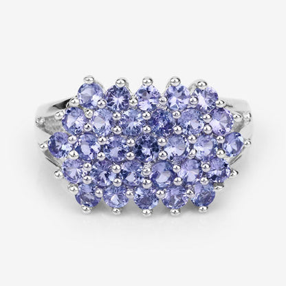 2.03 Carat Genuine Tanzanite .925 Sterling Silver Ring by Bids.com