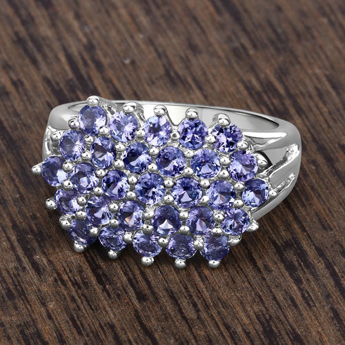 2.03 Carat Genuine Tanzanite .925 Sterling Silver Ring by Bids.com