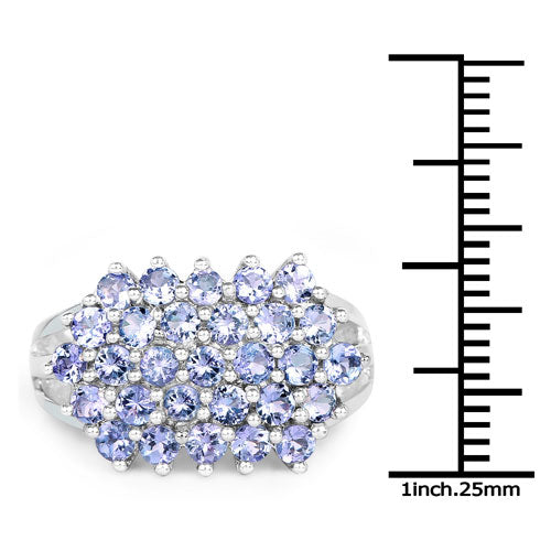2.03 Carat Genuine Tanzanite .925 Sterling Silver Ring by Bids.com