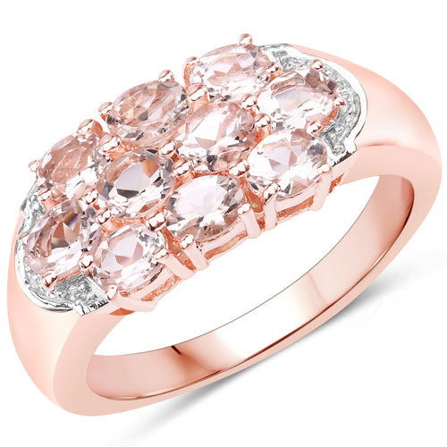1.50 Carat Genuine Morganite .925 Sterling Silver Ring by Bids.com