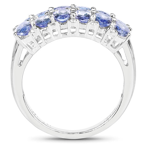 3.16 Carat Genuine Tanzanite &amp; White Topaz .925 Sterling Silver Ring by Bids.com