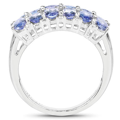 3.16 Carat Genuine Tanzanite &amp; White Topaz .925 Sterling Silver Ring by Bids.com