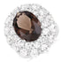 9.29 Carat Genuine Smoky Quartz and White Topaz .925 Sterling Silver Ring by Bids.com