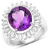 5.36 Carat Genuine Amethyst and White Topaz Ring in Sterling Silver by Bids.com