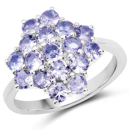 1.70 Carat Genuine Tanzanite .925 Sterling Silver Ring by Bids.com