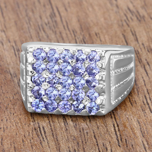 1.75 Carat Genuine Tanzanite .925 Sterling Silver Ring by Bids.com